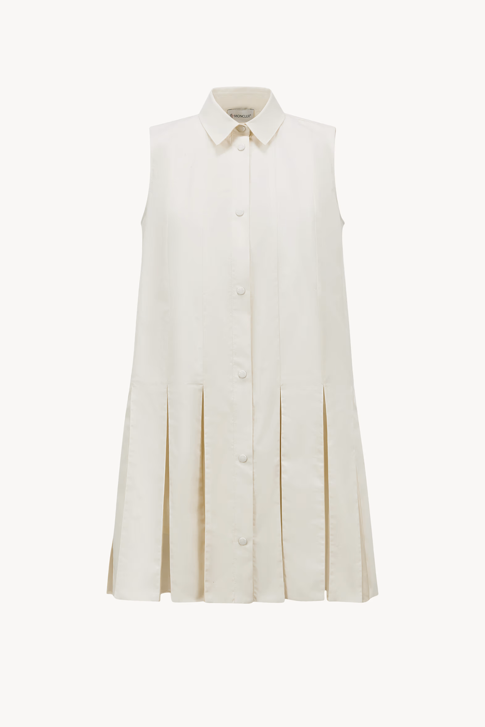 Mini robe chemise en coton et soie Femmes Blanc Ivoire Moncler 2